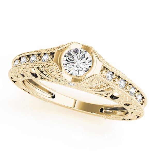 Antique Engagement Ring, style 84538, Front view in yellow gold
