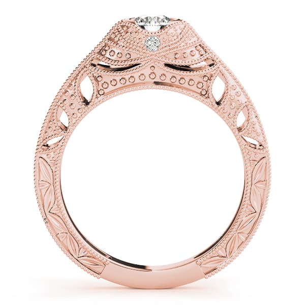 Antique Engagement Ring, style 84538, Side view in rose gold