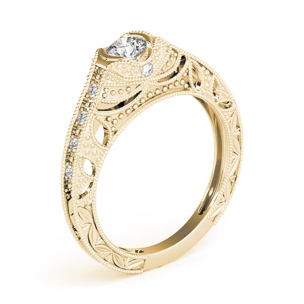 Antique Engagement Ring, style 84538, Top view in yellow gold