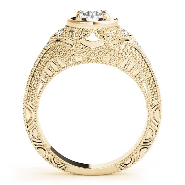 Antique Engagement Ring, style 84545, Side view in yellow gold