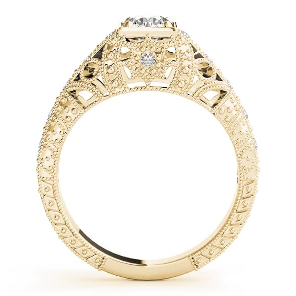 Antique Engagement Ring, style 84546, Side view in yellow gold