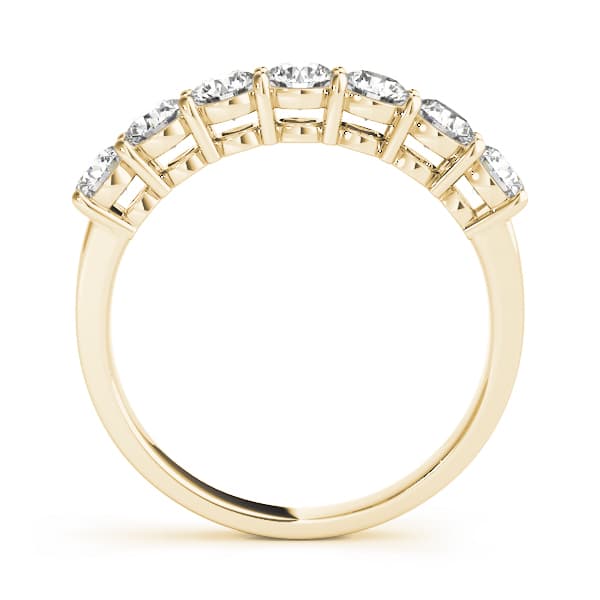 7-Stone Shared Prong Wedding Band (0.98 ct. tw.), Side view in yellow gold