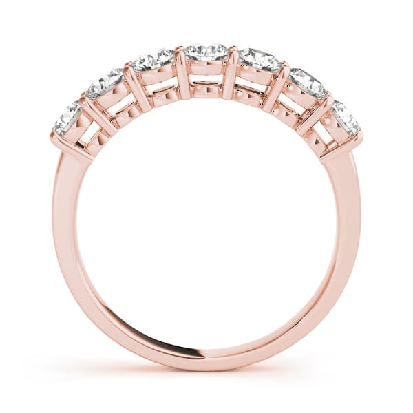 7-Stone Shared Prong Wedding Band (1/2 ct. tw.), Side view in rose gold