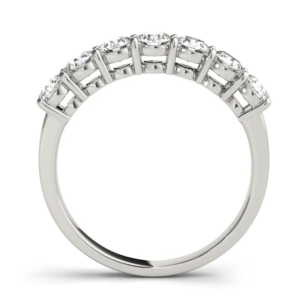 7-Stone Shared Prong Wedding Band (1/2 ct. tw.), Side view in white gold or platinum