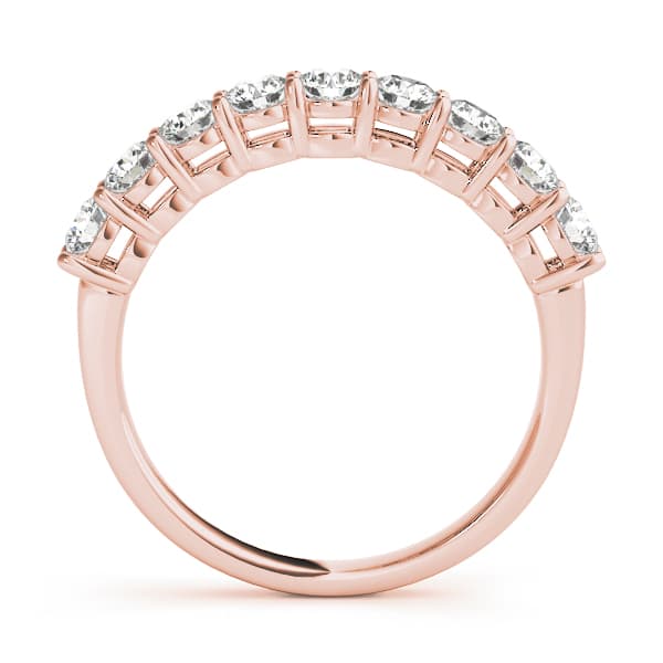 Shared Prong Wedding Band (1/2 ct. tw.), Side view in rose gold