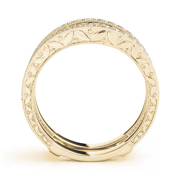 Wraps & Inserts Filigree Wedding Bands (0.42 ct. tw.), Side view in yellow gold