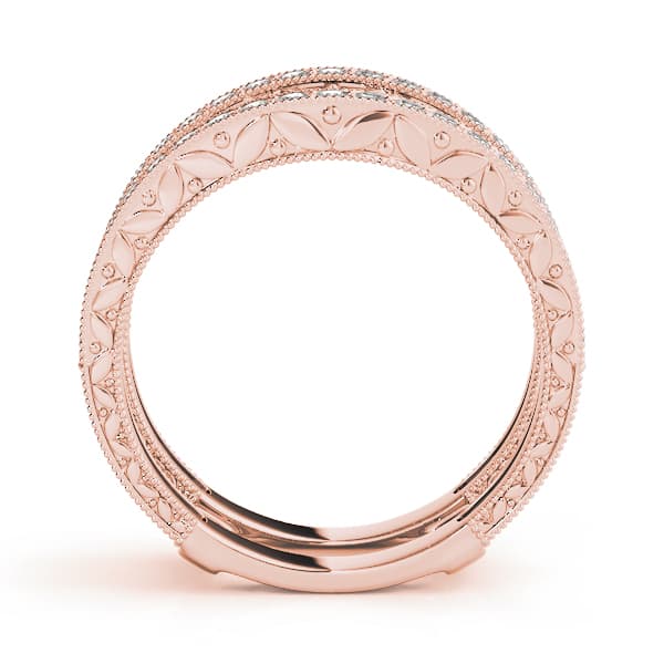 Wraps & Inserts Filigree Wedding Bands (0.42 ct. tw.), Side view in rose gold