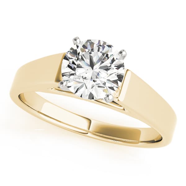 Antique Style Solitaire Engagement Ring, style 84553, Front view in yellow gold