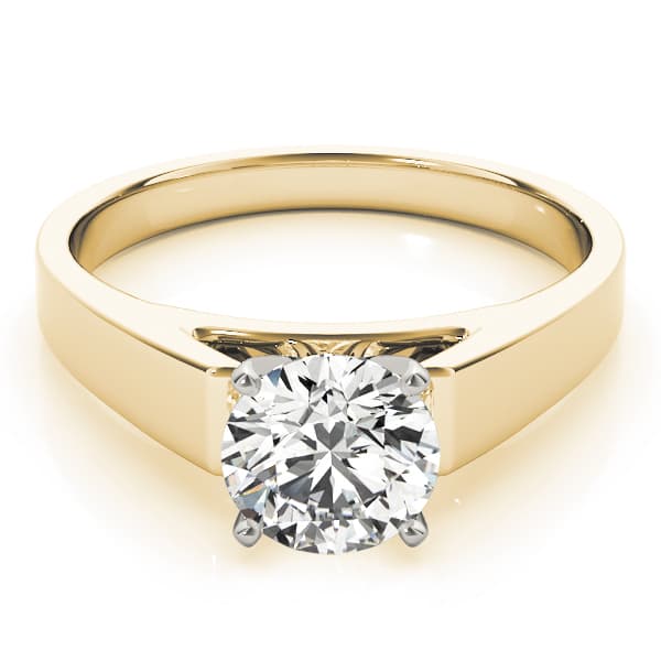 Antique Style Solitaire Engagement Ring, style 84553, On hand view in yellow gold