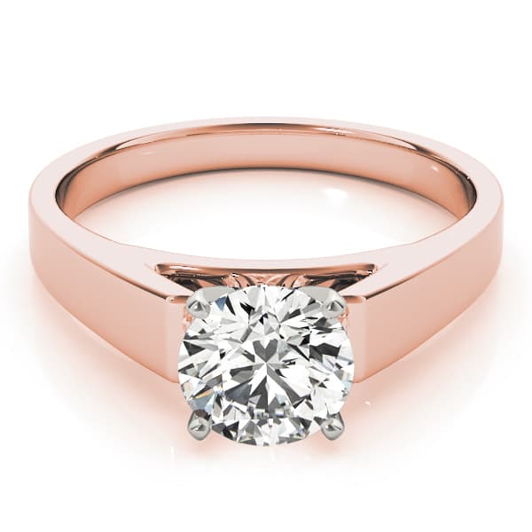 Antique Style Solitaire Engagement Ring, style 84553, On hand view in rose gold