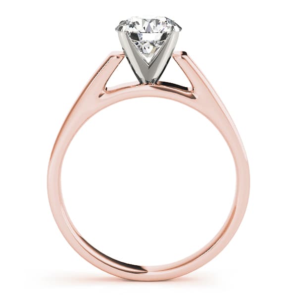 Antique Style Solitaire Engagement Ring, style 84553, Side view in rose gold