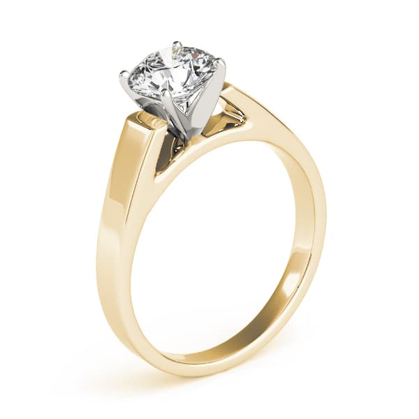 Antique Style Solitaire Engagement Ring, style 84553, Top view in yellow gold