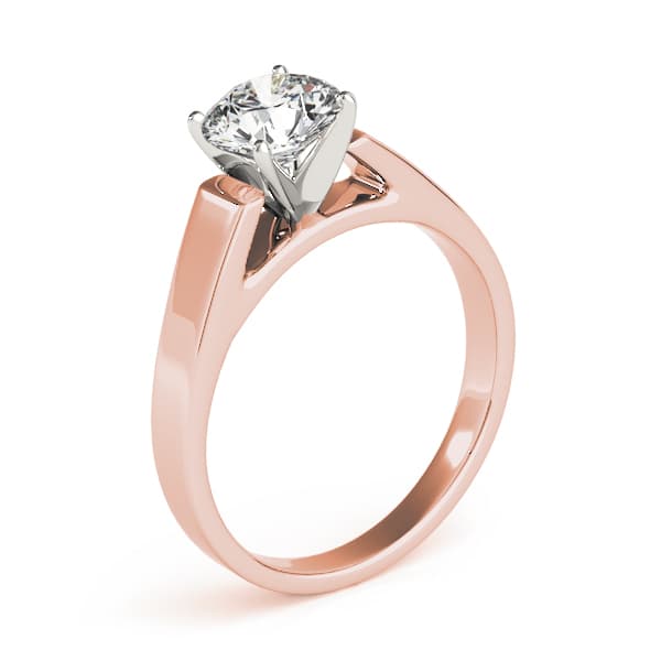 Antique Style Solitaire Engagement Ring, style 84553, Top view in rose gold