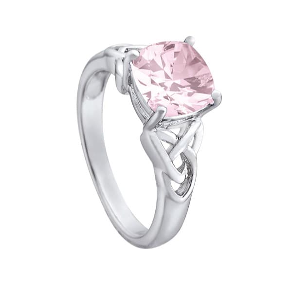 Princess & Cushion Gemstone Ring (8 ct. tw.), Side view in white gold or platinum