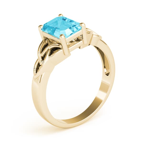 Emerald Gemstone Ring (7 ct. tw.), Angle view in yellow gold