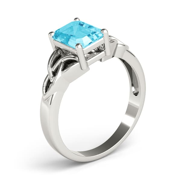 Emerald Gemstone Ring (7 ct. tw.), Angle view in white gold or platinum