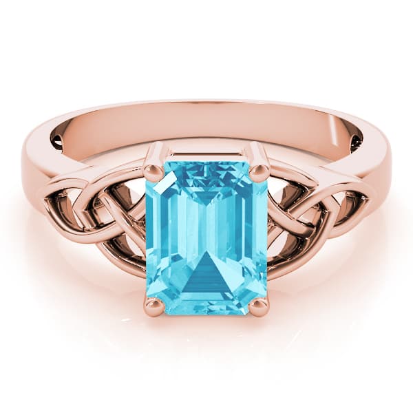 Emerald Gemstone Ring (8 ct. tw.), On hand view in rose gold