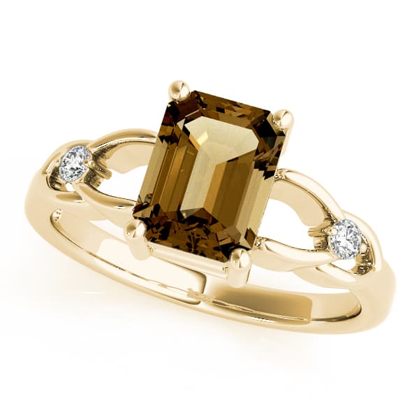 Emerald Gemstone Ring (0.06 ct. tw.), Front view in yellow gold