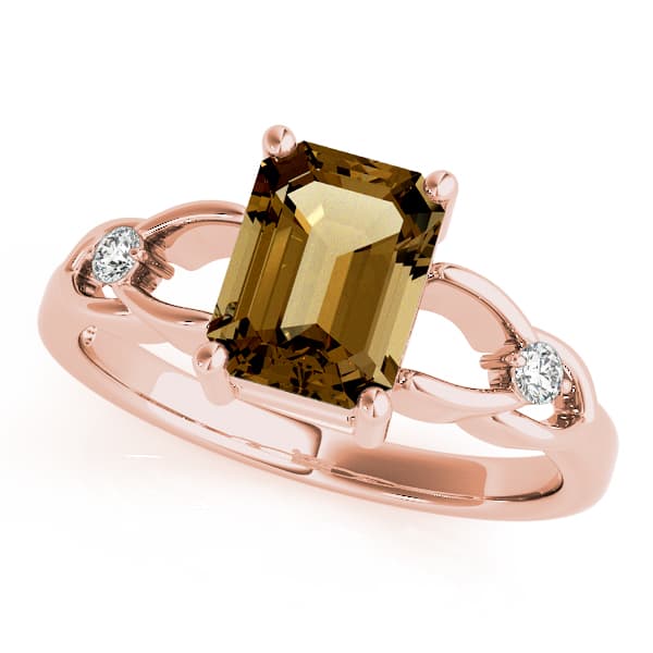 Emerald Gemstone Ring (0.06 ct. tw.), Front view in rose gold