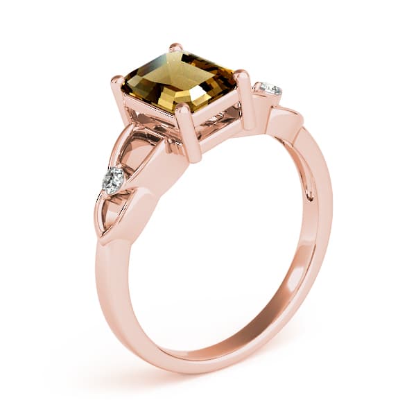 Emerald Gemstone Ring (0.06 ct. tw.), Angle view in rose gold