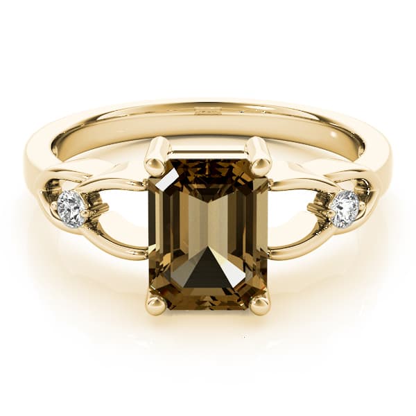 Emerald Gemstone Ring (0.06 ct. tw.), On hand view in yellow gold