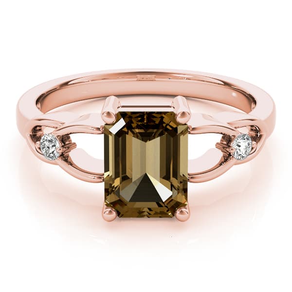 Emerald Gemstone Ring (0.06 ct. tw.), On hand view in rose gold