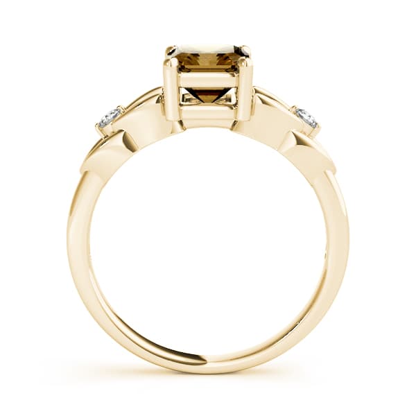Emerald Gemstone Ring (0.06 ct. tw.), Side view in yellow gold