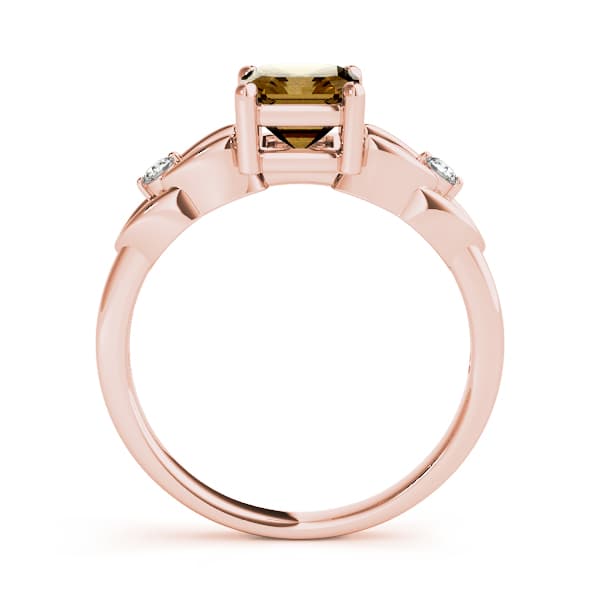 Emerald Gemstone Ring (0.06 ct. tw.), Side view in rose gold