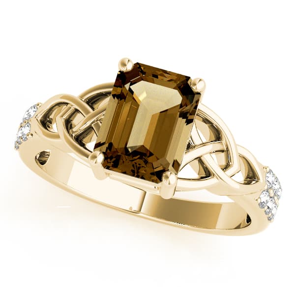 Emerald Gemstone Ring (0.18 ct. tw.), Front view in yellow gold
