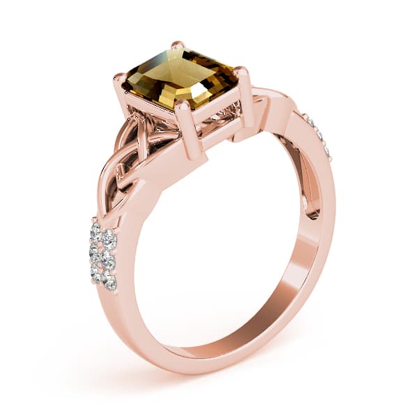 Emerald Gemstone Ring (0.18 ct. tw.), Angle view in rose gold