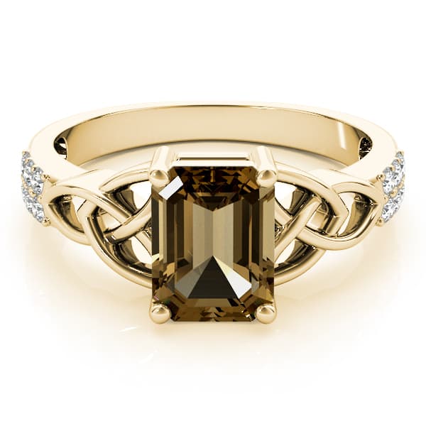 Emerald Gemstone Ring (0.18 ct. tw.), On hand view in yellow gold