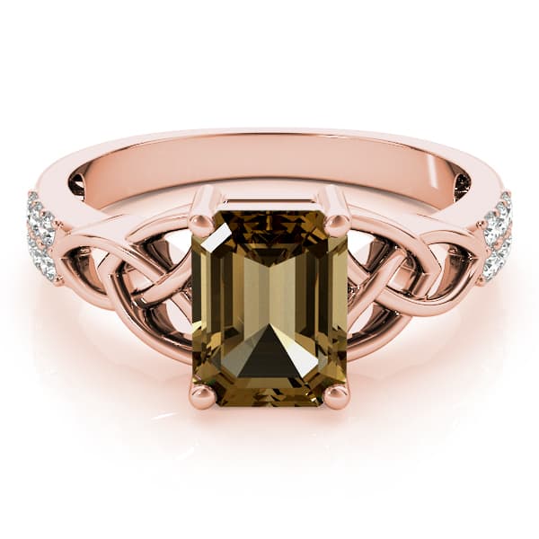 Emerald Gemstone Ring (0.18 ct. tw.), On hand view in rose gold