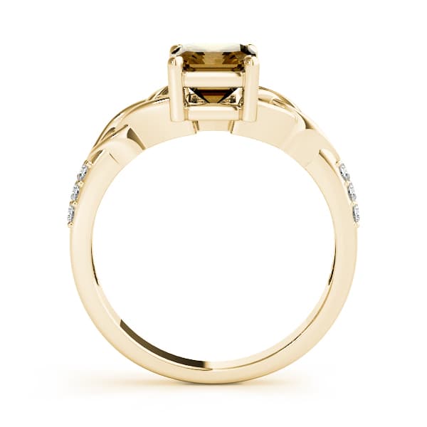 Emerald Gemstone Ring (0.18 ct. tw.), Side view in yellow gold