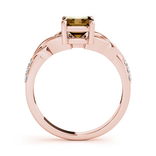 Emerald Gemstone Ring (0.18 ct. tw.), Side view in rose gold