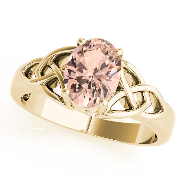 Filigree Oval Cut Color Ring (8 ct. tw.), Front view in yellow gold