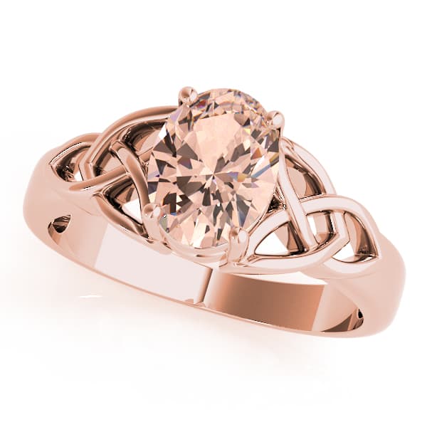 Filigree Oval Cut Color Ring (9 ct. tw.), Front view in rose gold