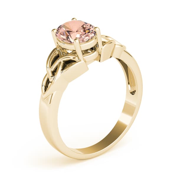 Filigree Oval Cut Color Ring (8 ct. tw.), Angle view in yellow gold