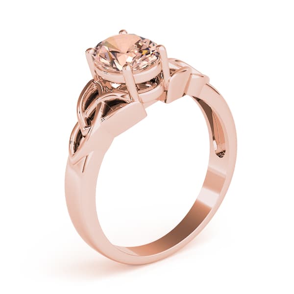 Filigree Oval Cut Color Ring (9 ct. tw.), Angle view in rose gold