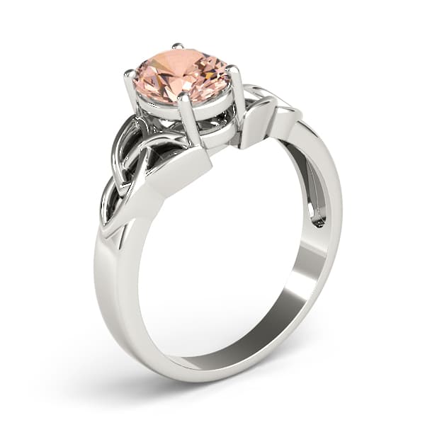 Filigree Oval Cut Color Ring (9 ct. tw.), Angle view in white gold or platinum