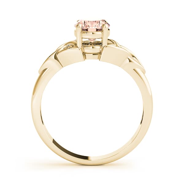Filigree Oval Cut Color Ring (8 ct. tw.), Side view in yellow gold