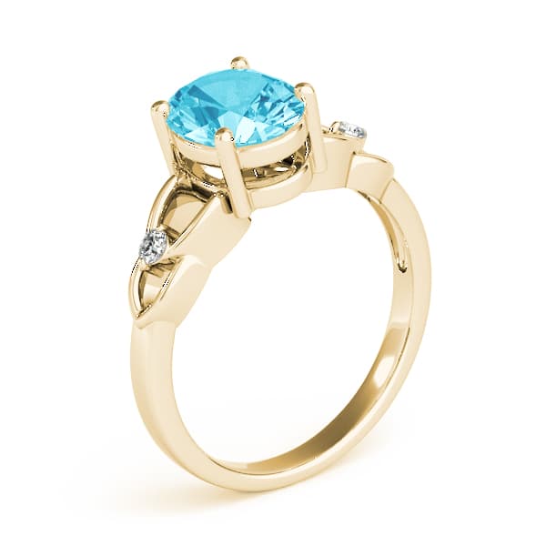Split Shank Oval-Cut Color Ring (0.06 ct. tw.), Angle view in yellow gold