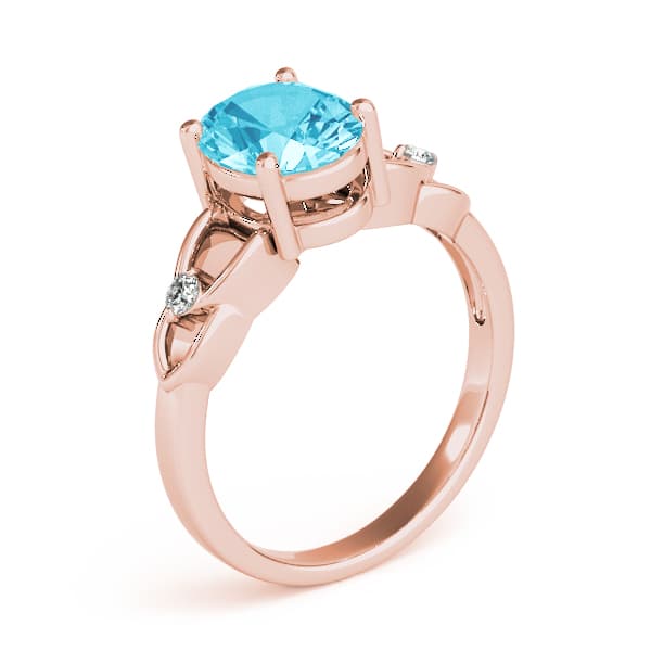 Split Shank Oval-Cut Color Ring (0.06 ct. tw.), Angle view in rose gold