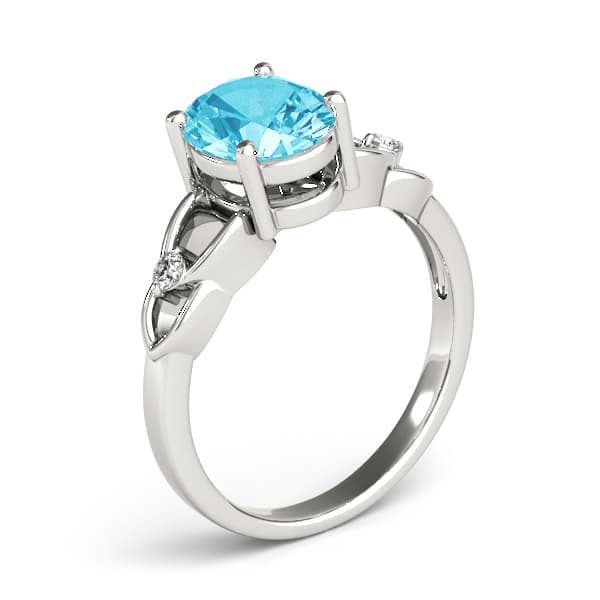 Split Shank Oval-Cut Color Ring (0.06 ct. tw.), Angle view in white gold or platinum