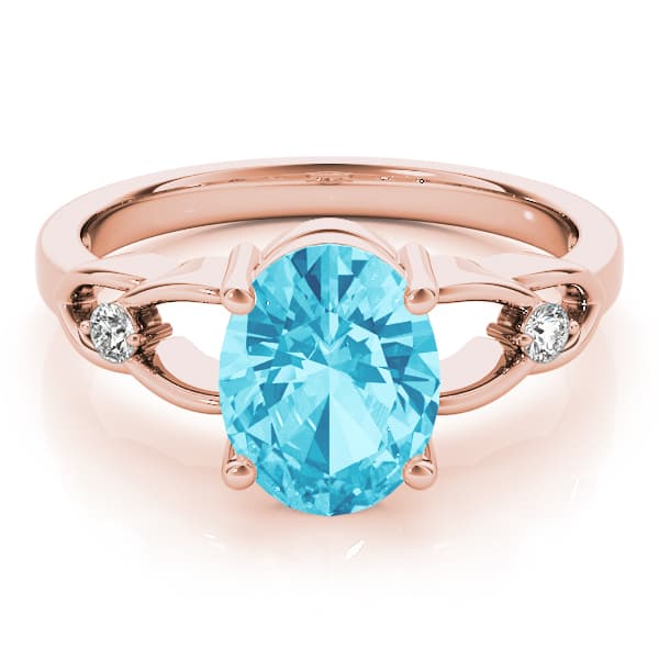 Split Shank Oval-Cut Color Ring (0.06 ct. tw.), On hand view in rose gold