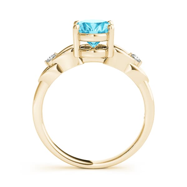 Split Shank Oval-Cut Color Ring (0.06 ct. tw.), Side view in yellow gold