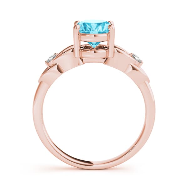 Split Shank Oval-Cut Color Ring (0.06 ct. tw.), Side view in rose gold
