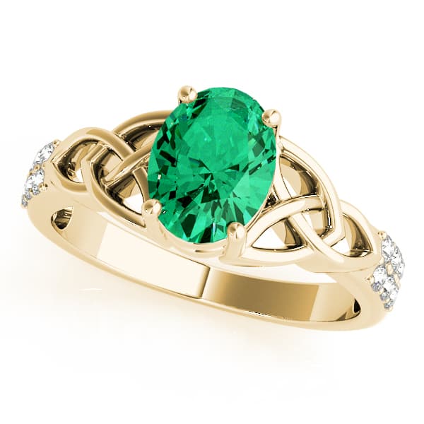 Multi-Row Pavé Oval Cut Engagement Ring, style 84571, Front view in yellow gold