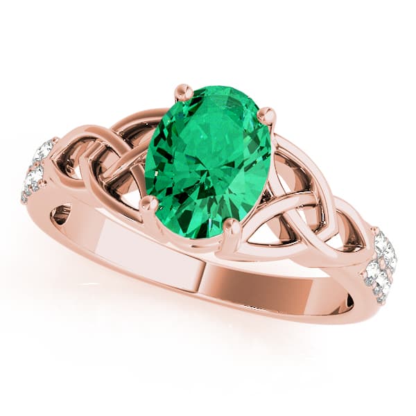 Multi-Row Pavé Oval Cut Engagement Ring, style 84571, Front view in rose gold
