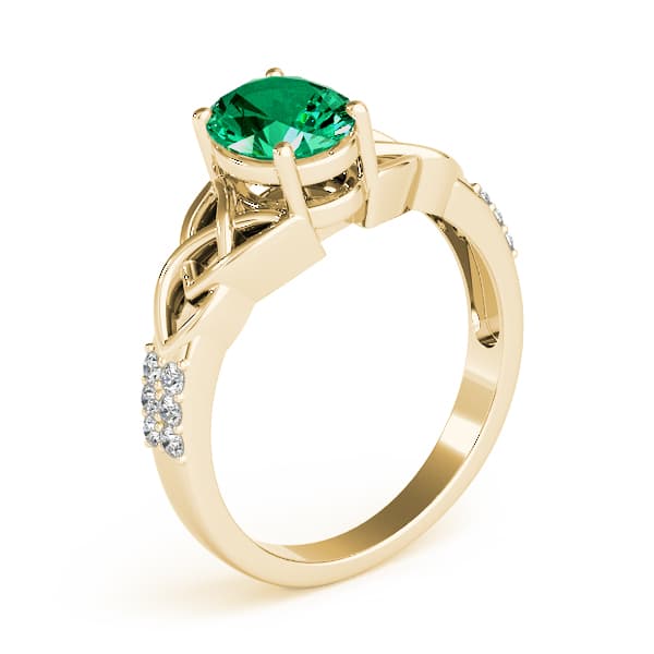 Multi-Row Pavé Oval Cut Engagement Ring, style 84571, Angle view in yellow gold