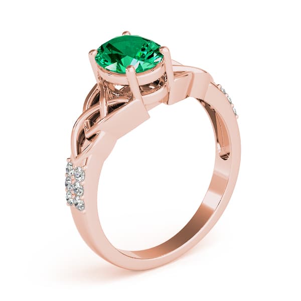 Multi-Row Pavé Oval Cut Engagement Ring, style 84571, Angle view in rose gold